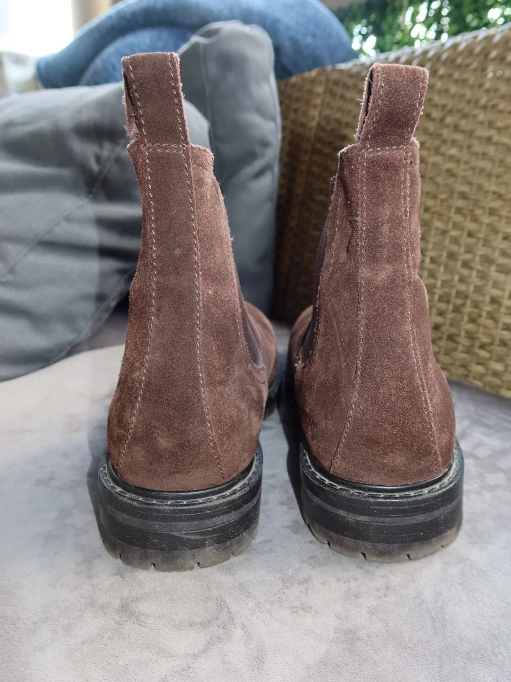 Zara Brown Suede Chelsea Boots